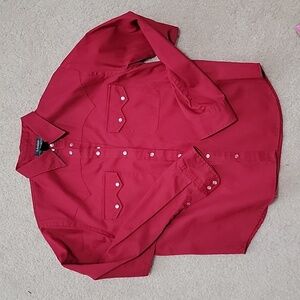 Vintage Ralph Lauren red western style button down RARE FIND Sz M EUC